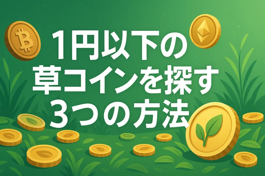 1円以下の草コインを探す3つの方法